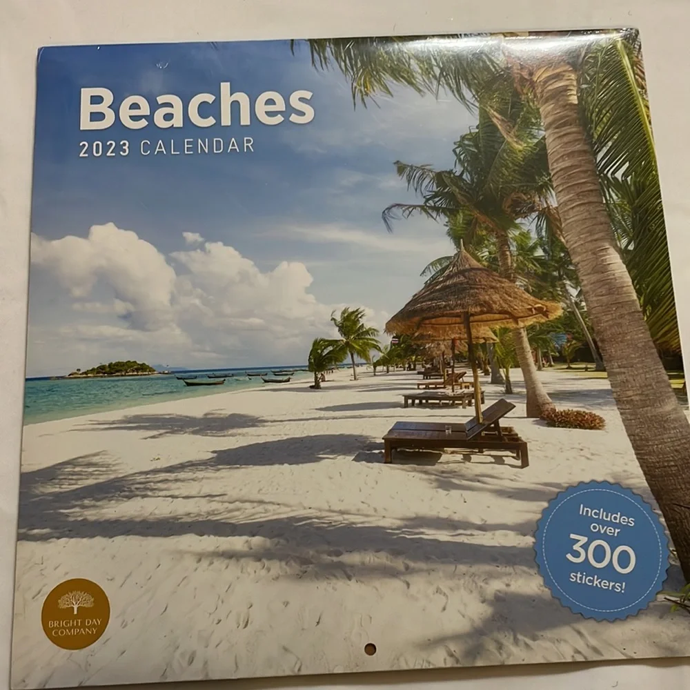 Wall Calendar 2023 Beaches Monthly Wall Calendar by Bright Day 12” X 12”